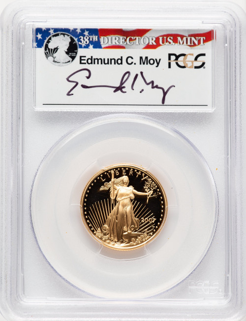 2007-W $10 Quarter-Ounce Gold Eagle Moy Signature Ed Moy PCGS PR70
