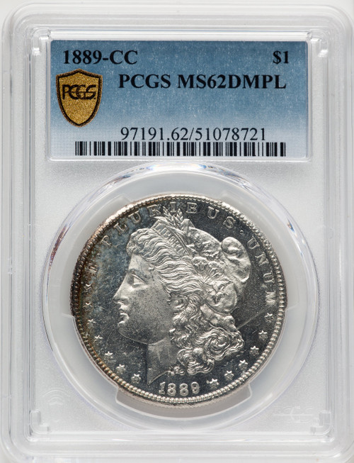 1889-CC DM Blue Gradient Morgan Dollar PCGS MS62