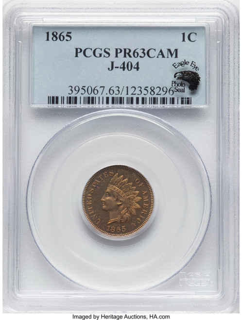 1865 1C Judd-404 CA Patterns PCGS MS63