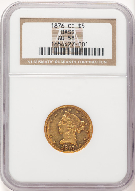 1876-CC $5 Liberty Half Eagle NGC AU58