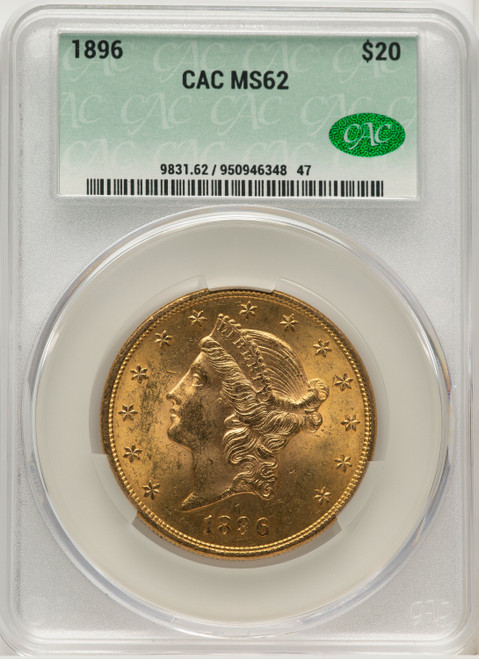 1896 $20 Liberty Double Eagle CACG MS62 (171441151)