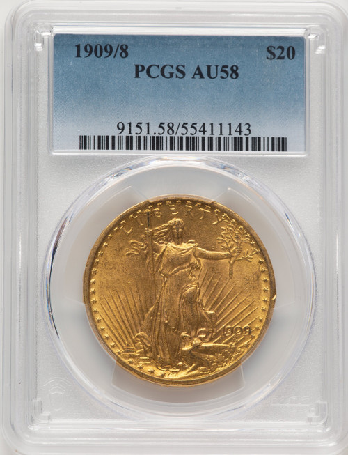 1909/8 $20 Saint-Gaudens Double Eagle PCGS AU58 (177275017)