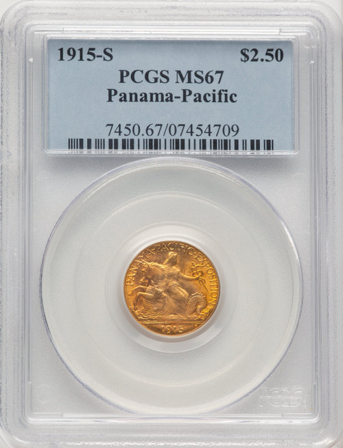 1915-S $2.50 Panama-Pacific Quarter Eagle Commem Gold PCGS MS67
