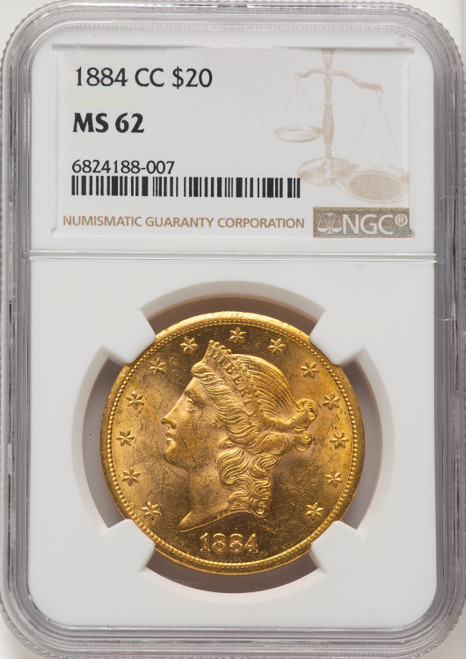 1884-CC $20 Liberty Double Eagle NGC MS62