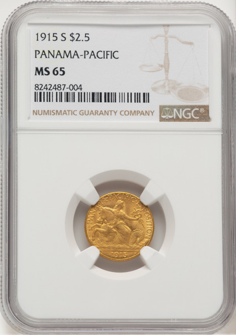1915-S $2.50 Panama-Pacific Quarter Eagle Commemorative Gold NGC MS65