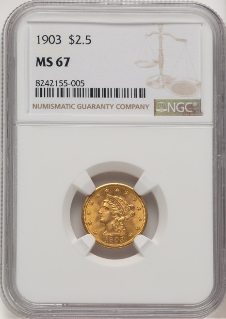 1903 $2.50 Liberty Quarter Eagle NGC MS67