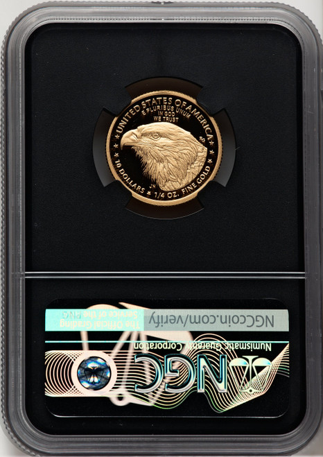 2021-W G$10 Quarter Ounce Gold Eagle Type Two Miles Standish NGC MS70