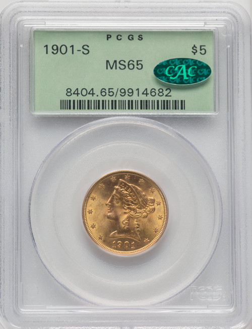1901-S $5 CACG Plus Liberty Half Eagle CACG MS65+