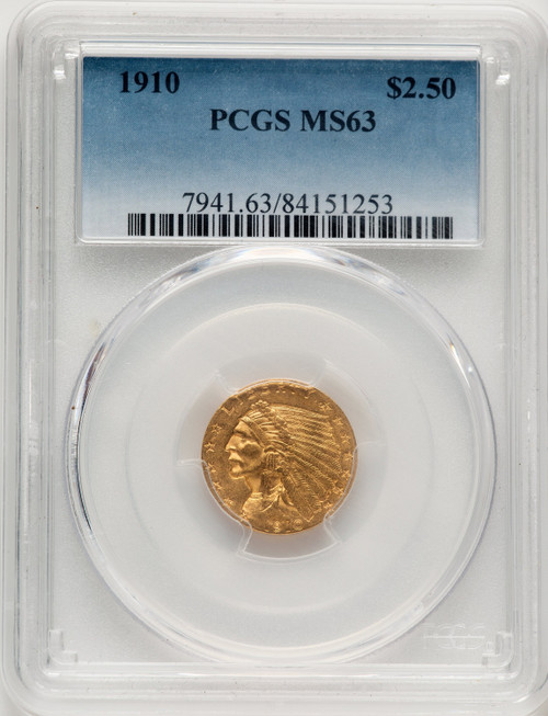 1910 $2.50 Indian Quarter Eagle PCGS MS63 (777472028)