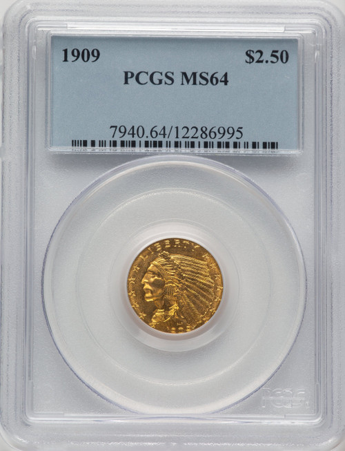 1909 $2.50 Indian Quarter Eagle PCGS MS64 (777531004)