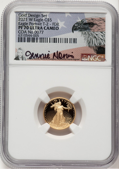 2021-W $5 Tenth Ounce Gold Eagle Type Two FS Non Designation NGC PF70 2021-W $5 Tenth Ounce Gold Eagle Type Two FS Non Designation NGC PF70
