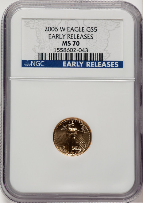 2006-W $5 Tenth-Ounce Gold Eagle ER Blue NGC MS70 (778040003)