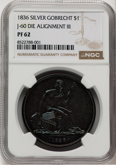 1836 $1 Judd-60 Original Gobrecht Dollar NGC MS62
