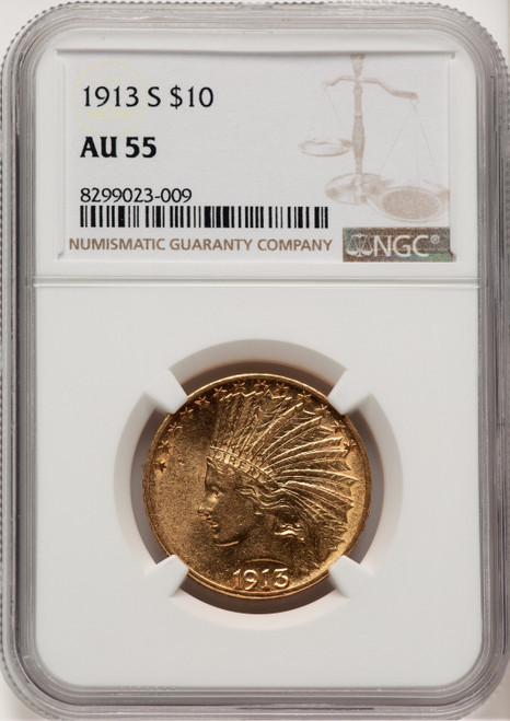 1913-S $10 Indian Eagle NGC AU55 (777425057) 1913-S $10 Indian Eagle NGC AU55 (777425057)