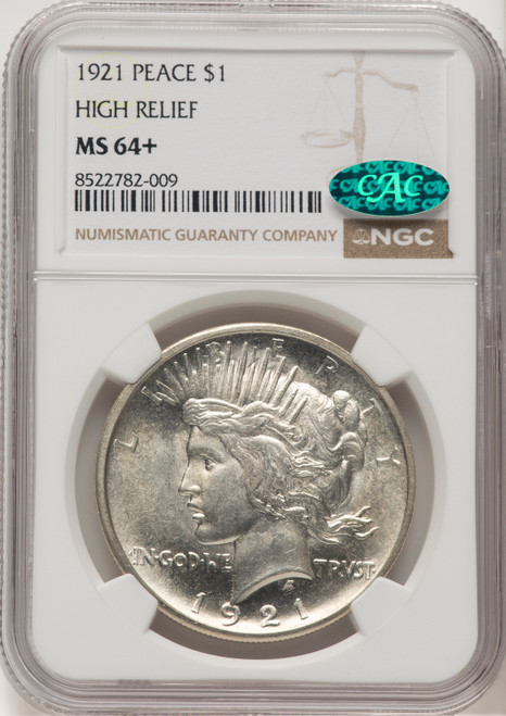 1921 Peace CAC Peace Dollar NGC MS64+