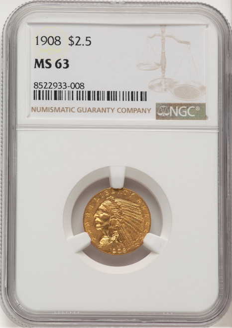 1908 $2.50 Indian Quarter Eagle NGC MS63 (777472018)