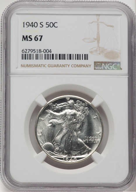 1940-S 50C Walking Liberty Half Dollar NGC MS67