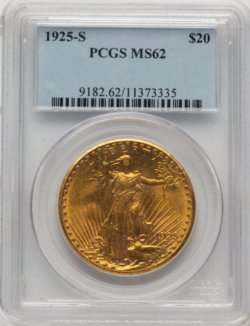 1925-S $20 Saint-Gaudens Double Eagle PCGS MS62