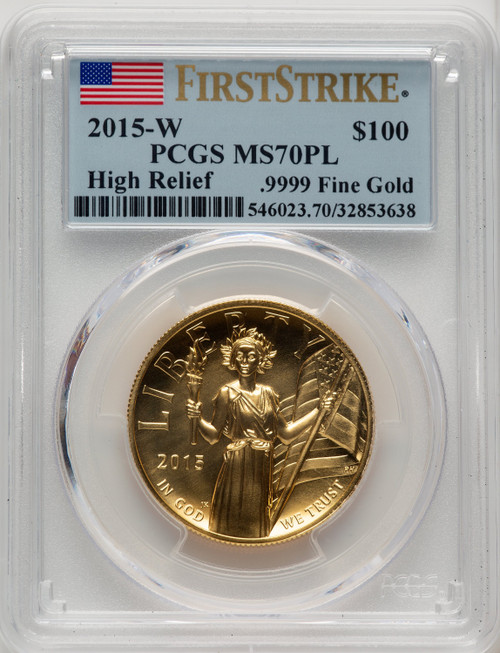 2015-W $100 American Liberty High Relief FS Flag PCGS MS70PL