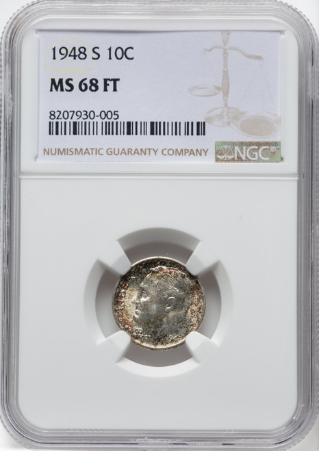 1948-S 10C FB Roosevelt Dime NGC MS68 (777709002)