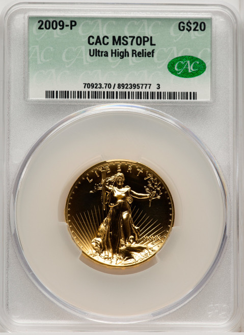 2009 G$20 Ultra High Relief PL Non Designation CACG MS70