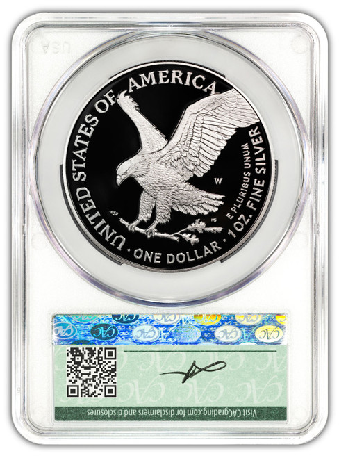 2025-W Silver American Eagle Laser Engraved AD CAC PF70 Founders