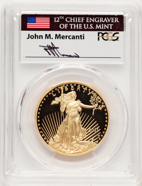 2011-W Proof Gold Eagle 1 oz John PCGS MS70 Mercanti