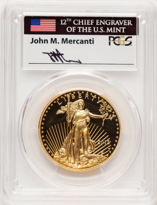 2013-W Proof Gold Eagle 1 oz FS John PCGS MS70 Mercanti