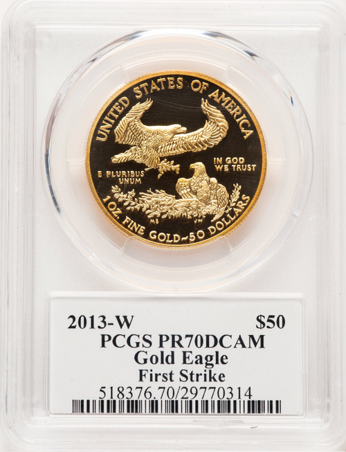 2013-W Proof Gold Eagle 1 oz FS John PCGS MS70 Mercanti