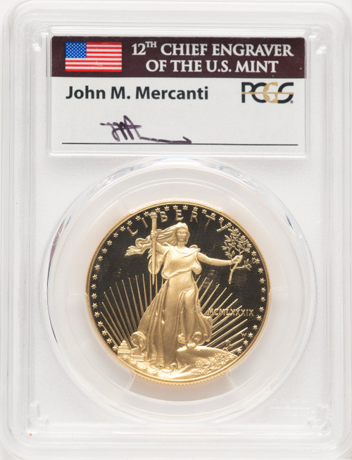 1989-W Proof Gold Eagle 1 oz John PCGS MS70 Mercanti