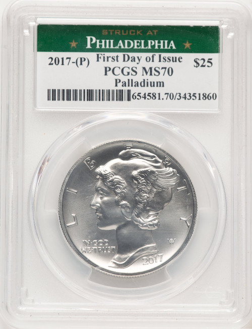 2017 Palladium Eagle 1 oz FDI Struck at Philadelphia PCGS MS70