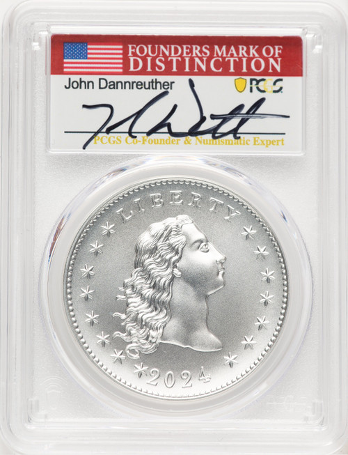 2024-(P) Silver 230th Anniversary Flowing Hair Medal AR John Dannreuther Modern Commemoratives PCGS MS70
