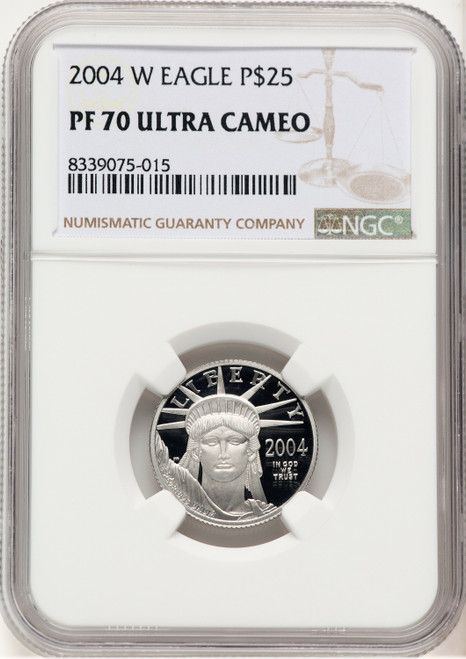 2004-W Proof Platinum Eagle 1/4 oz Brown Label NGC PF70