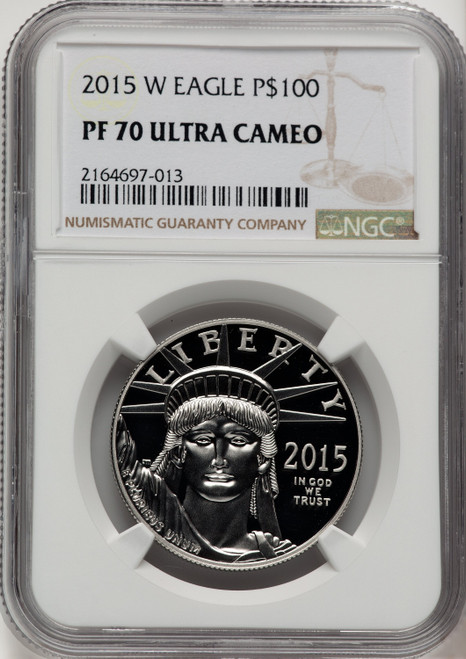 2015-W Proof Platinum Eagle 1 oz Brown Label NGC PF70