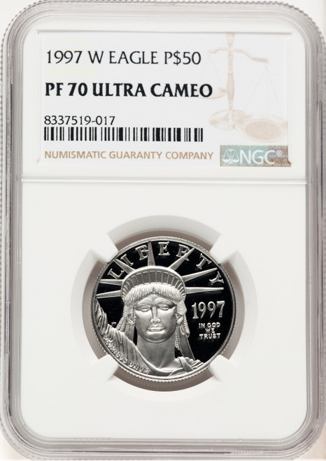 1997-W Proof Platinum Eagle 1/2 oz Brown Label NGC PF70