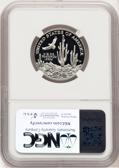 2001-W Proof Platinum Eagle 1/2 oz Brown Label NGC PF70