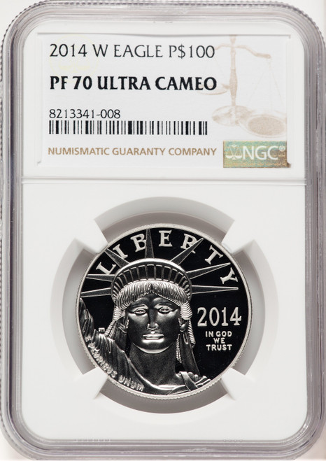2014-W Proof Platinum Eagle 1 oz Brown Label NGC PF70