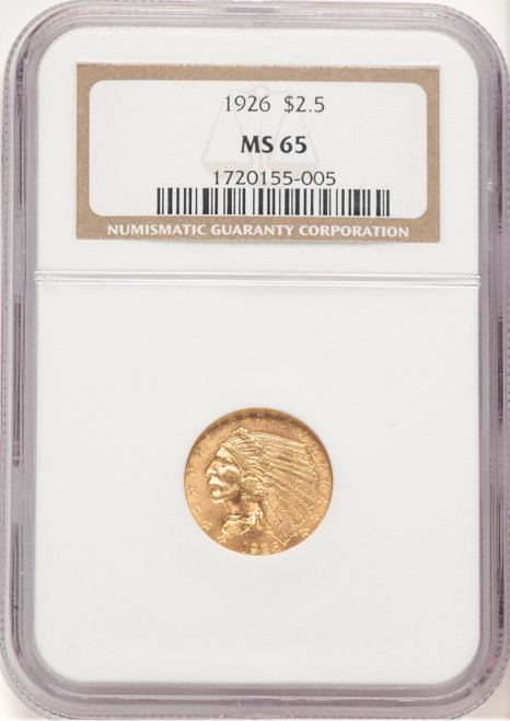 1926 $2.50 Indian Quarter Eagle NGC MS65 (778957003)