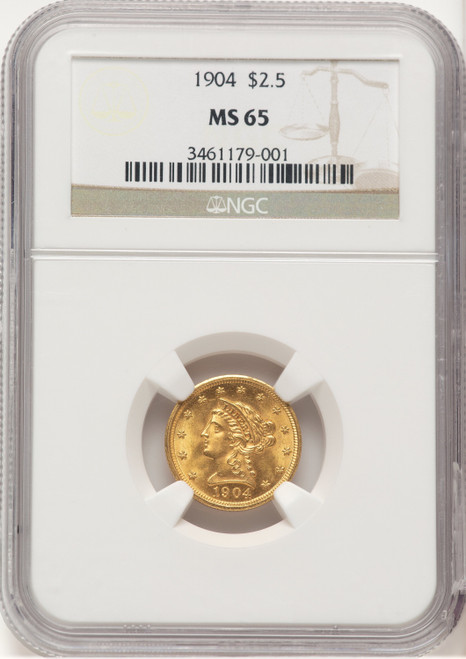 1904 $2.50 Liberty Quarter Eagle NGC MS65 (780078008)