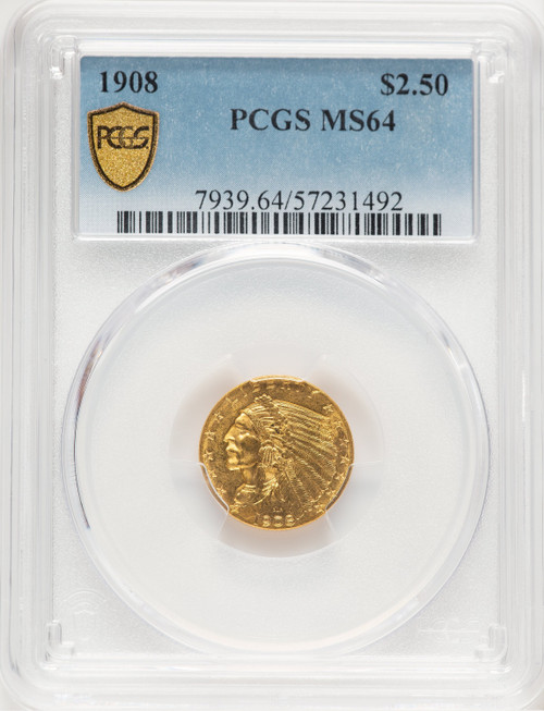 1908 $2.50 Indian Quarter Eagle PCGS MS64 (777428007)