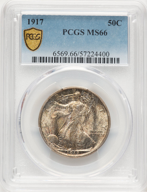 1917 50C Walking Liberty Half Dollar PCGS MS66
