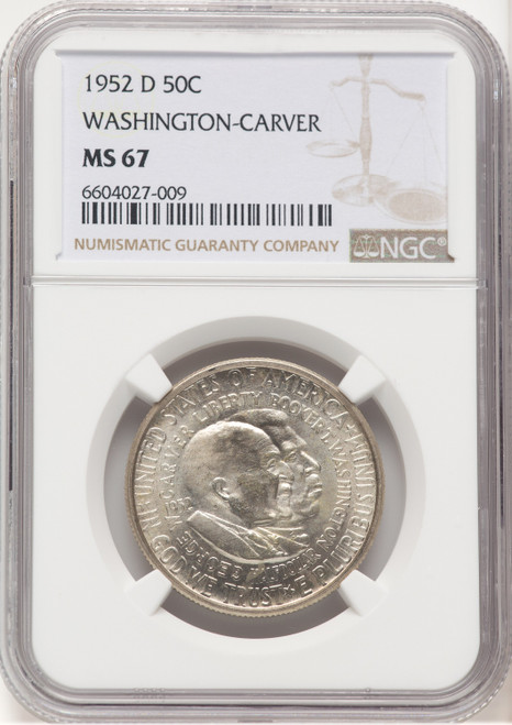 1952-D 50C Washington-Carver Commemorative Silver NGC MS67 (780000023)