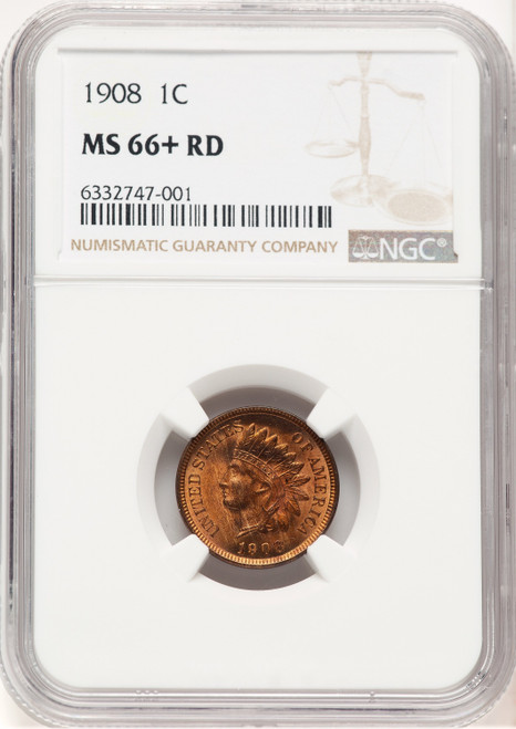 1908 1C RD Indian Cent NGC MS66+