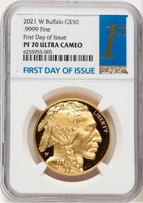 2021-W Proof Gold Buffalo 1 oz FDI 1ST NGC PF70
