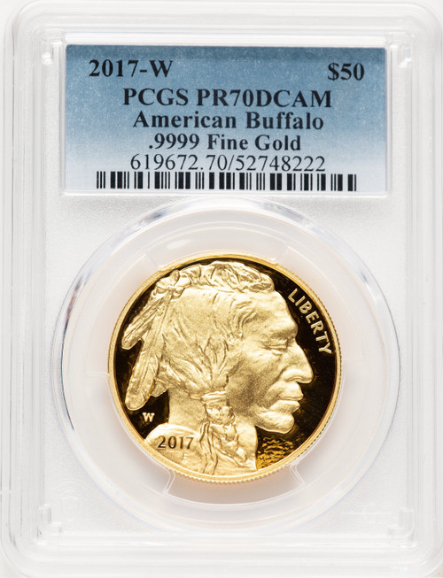 2017-W Proof Gold Buffalo 1 oz Blue Gradient PCGS PR70