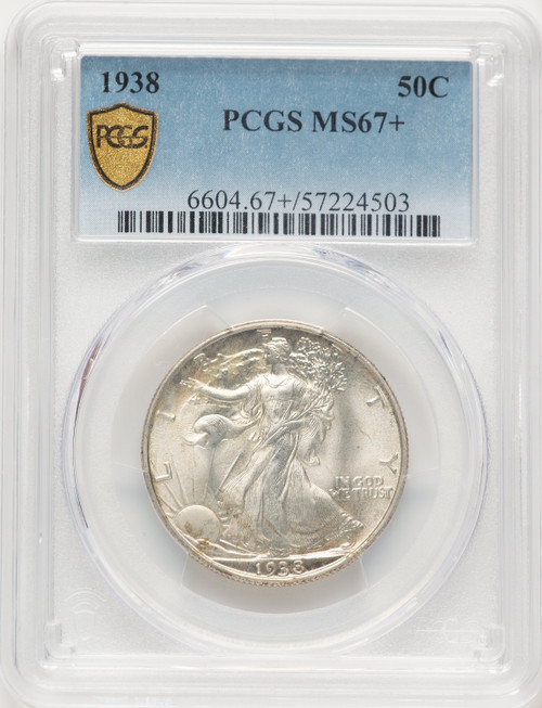 1938 50C Walking Liberty Half Dollar PCGS MS67+