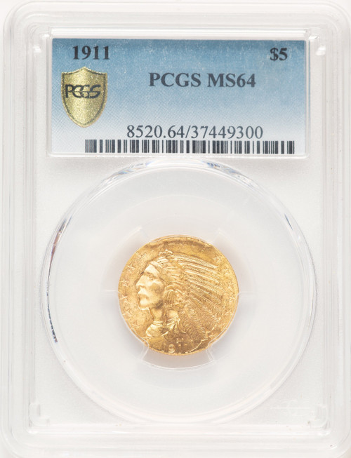 1911 $5 Blue Gradient Indian Half Eagle PCGS MS64