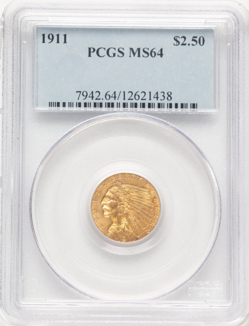 1911 $2.50 Indian Quarter Eagle PCGS MS64 (779951035)
