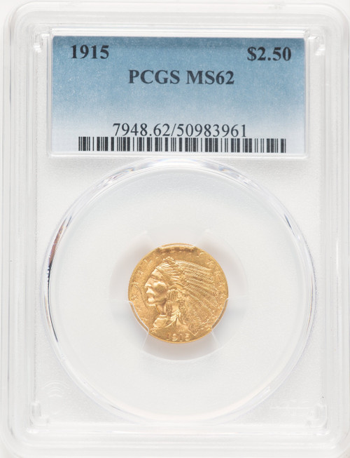 1915 $2.50 Indian Quarter Eagle PCGS MS62 (777777015)