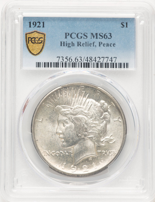1921 Peace Peace Dollar PCGS MS63